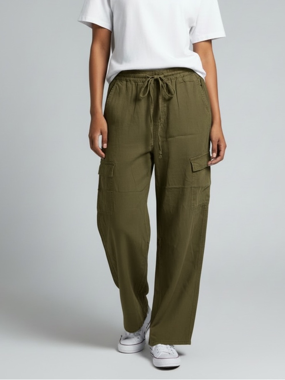 Tribal Olive Green Cargo Jogger Pants